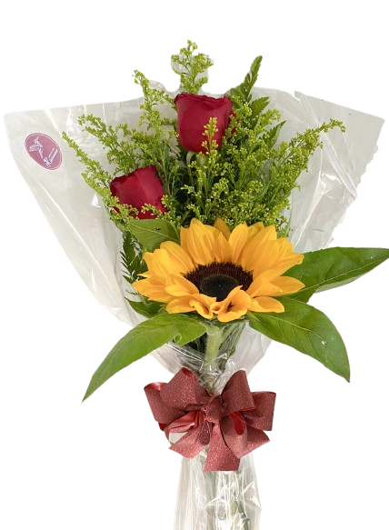 Ramalhete De Rosas e Girassóis Singelos