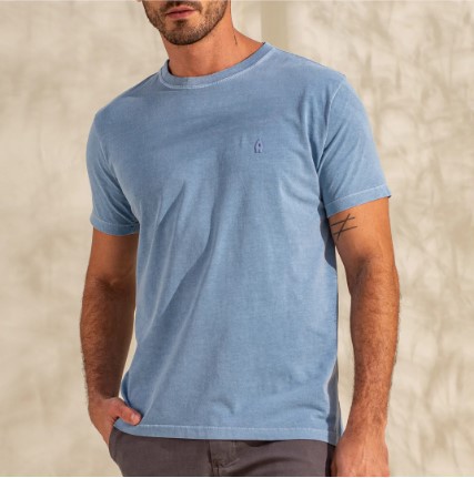 CAMISETA ESTONADA ANKOR AZUL BEBÊ