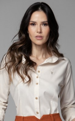 CAMISA FEMININA SOCIAL MANGA LONGA LINHO ÁGATA