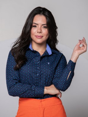 CAMISA FEMININA SOCIAL MANGA LONGA YVE MARINHO