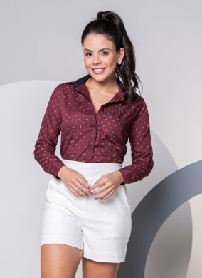 CAMISA FEMININA SOCIAL MANGA LONGA YVE VINHO