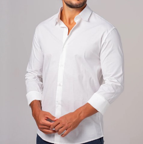 CAMISA SOCIAL COMFORT MANGA LONGA BRANCA
