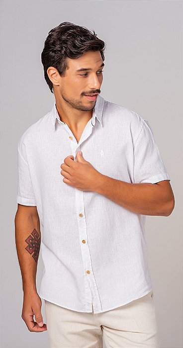 CAMISA LINHO MC ANKOR BRANCA