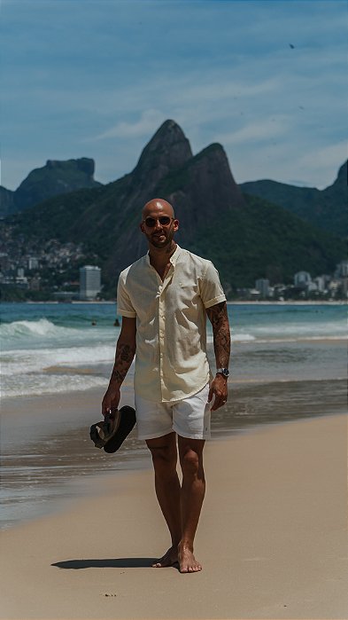CAMISA MANGA CURTA GOLA PADRE RECREIO AMARELA