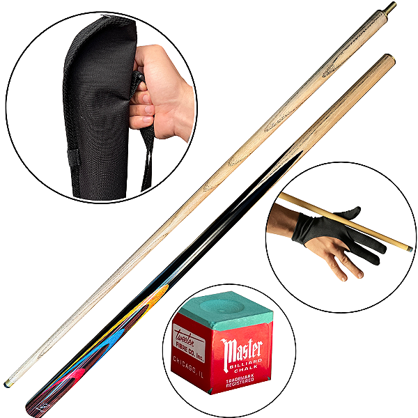 Taco De Sinuca Profissional Montante Tri-Color Importado