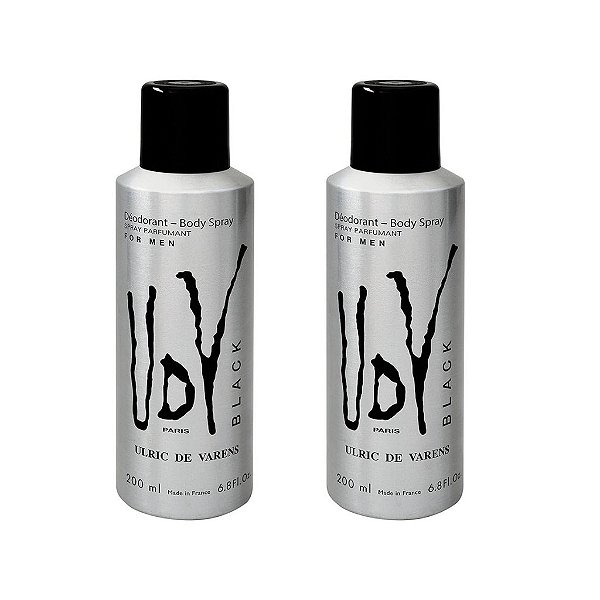 Kit 2 Desodorantes Body Spray Udv Black 200 ml