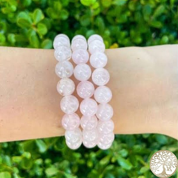 Pulseira de Quartzo Rosa (esfera)