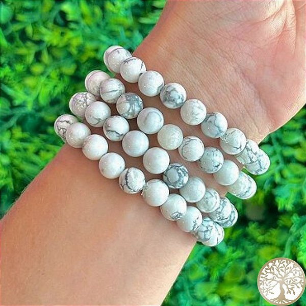 Pulseira de Howlita Branca (esfera)