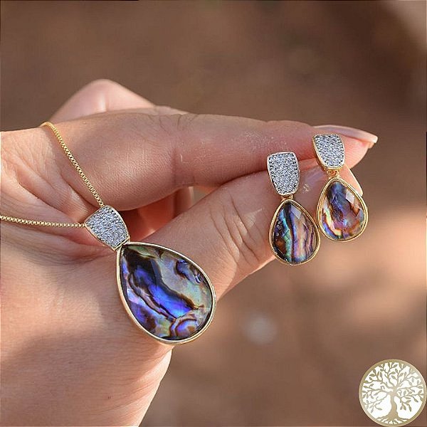 Conjunto de Abalone Cravejado