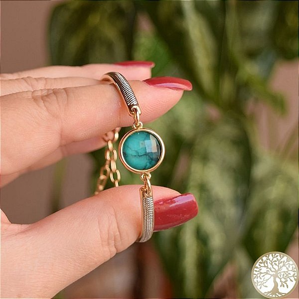 Pulseira de Esmeralda Banhada