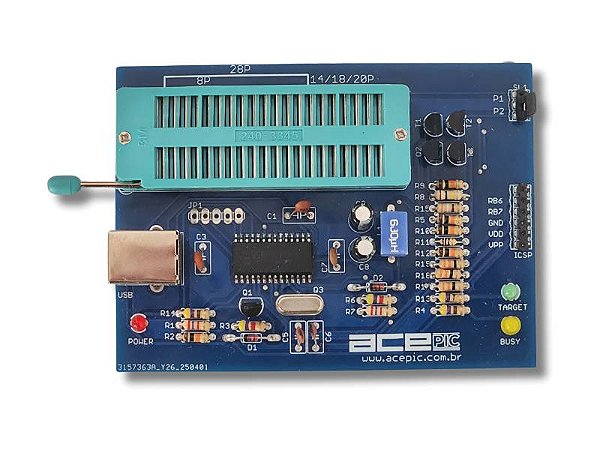 Gravador ACE USB (PICKIT2) para Microcontroladores PIC com ZIF