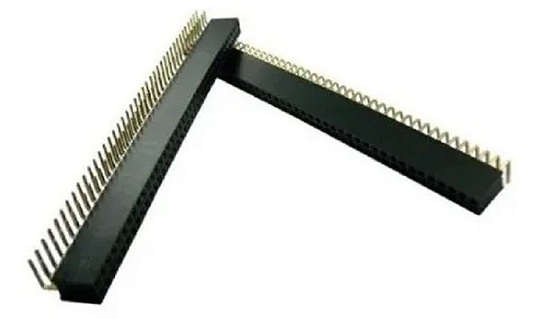 Conector MCI Fêmea 2x40 (2,54mm) 90º - (Pacote com 2 peças)