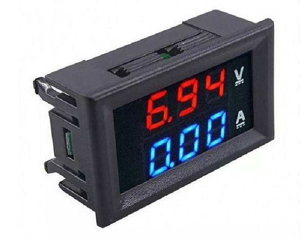 Voltímetro e Amperímetro Digital - 0 a 100V /50A com Resistor Shunt