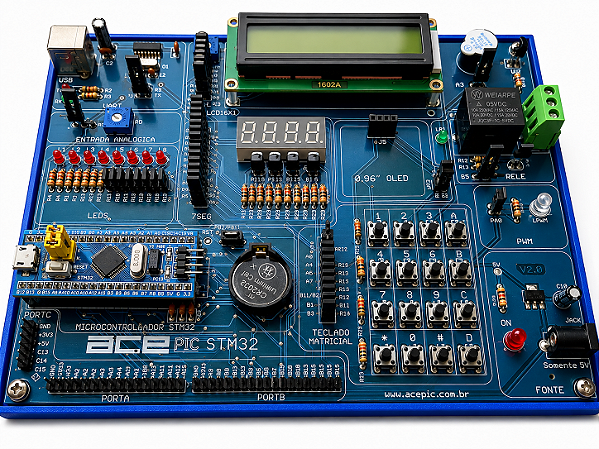STM32F411CEU6 (Black Pill) Placa Didática ACEPIC STM32
