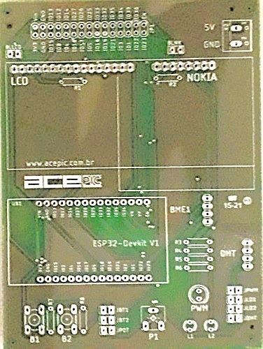 Placa Acepic Station V2.0 - Kit de Desenvolvimento com Módulo ESP32​​​​​​​  (acompanha esquema elétrico)