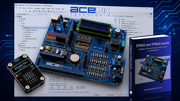 PACOTE STM32 2- Placa STM32F103C8T6 + Gravador ST-LINK V2.1 + Ebook STM32