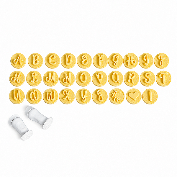 Carimbo Letras Glamour Amarelo 2 cm Blue Star