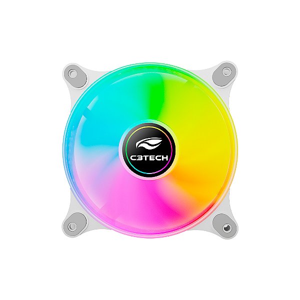 KIT FAN COM 4 UNIDADES COM CONTROLADORA C3 TECH- F9L170 RGB BRANCO