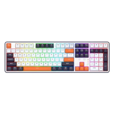TECLADO MECANICO GAMER WYVERN PRO RGB SEM FIO BRANCO, PRETO E LARANJA K689WBO-RGB-PRO PT