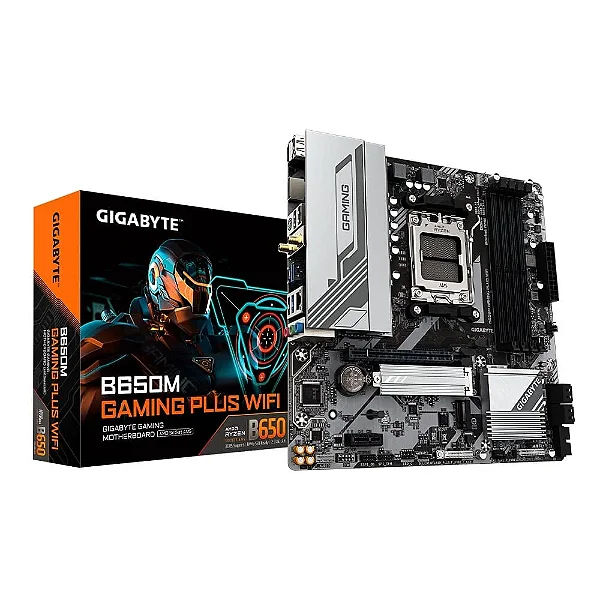 Placa Mãe Gigabyte B650M Gaming PLUS Wi-Fi AM5 M-ATX