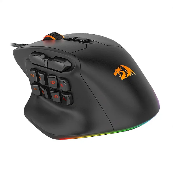 Mouse Gamer Redragon Aatrox RGB M811-RGB - 15 Botões Programáveis Mmo 12400 Dpi