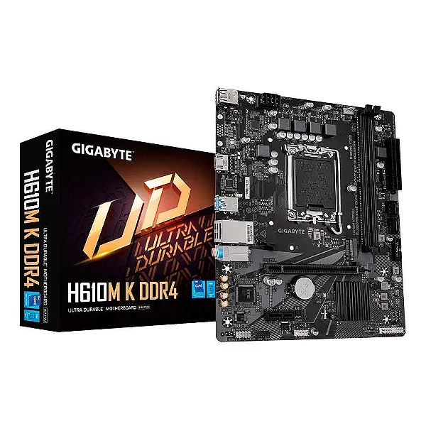 Placa Mãe Gigabyte H610m K, DDR4, LGA 1700, Micro ATX