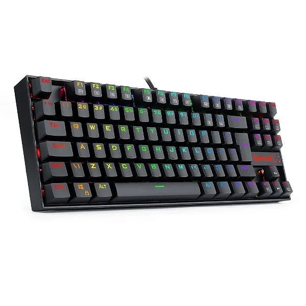 Teclado Magnetico Usb Gamer Kumara Pro RGB Switch Brown Redragon K552RGB-pro V2 Preto