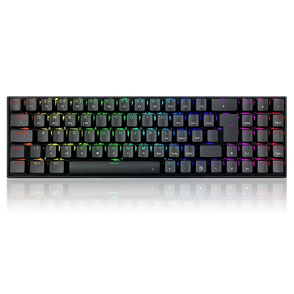 TECLADO MECANICO GAMER ZED PRO  RGB PRETO SWITCH MARROM