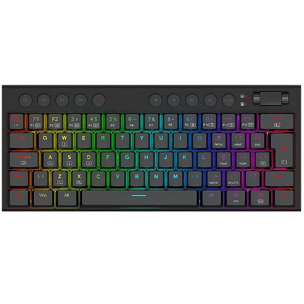 Teclado Mecânico Low Profile Redragon Horus Mini Preto 60% Switch Brown