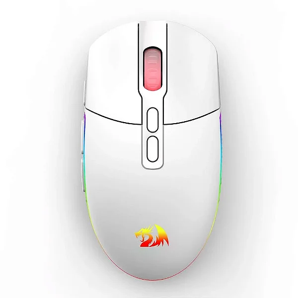 MOUSE GAMER REDRAGON INVADER PRO, RGB, WIRELESS, 10000DPI, 8 BOTÕES, WHITE - M719W-RGB-PRO
