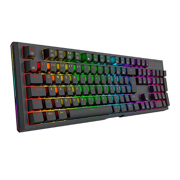 Teclado Mecanico Redragon Argo, RGB, ABNT2, Switch Marrom, Preto, K670-RGB-PT-BROWN