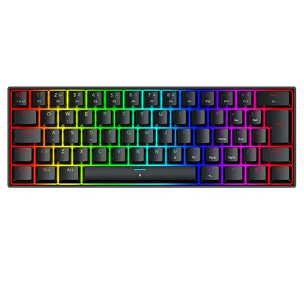 Teclado Magnetico Fizz RGB Switch Magnetic Polling Rate 8k Redragon Preto K617RGB-m