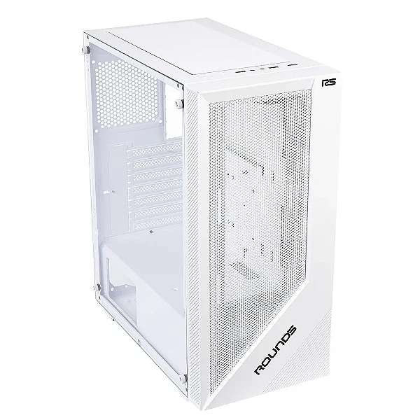 Gabinete Gamer Round5 Syndra, Mid Tower, ATX, Lateral em Vidro, Frente Mesh, Branco - R5-SYNDRA-W-2184