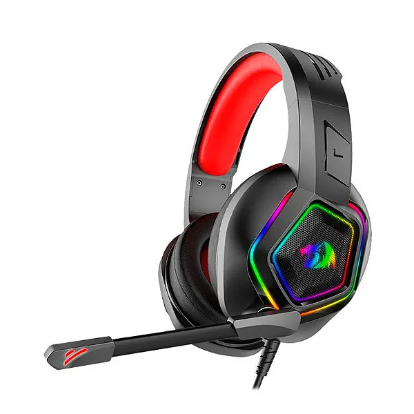 Headset Gamer Redragon Medea, RGB, Drivers 50mm, Preto - H280