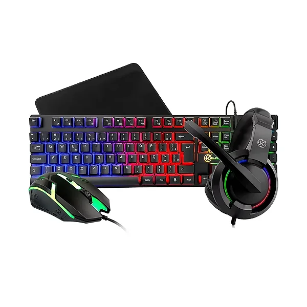 Kit Gamer Odin Lite Kalkan 4 Em 1 Teclado Mouse Headset E Mouse Pad