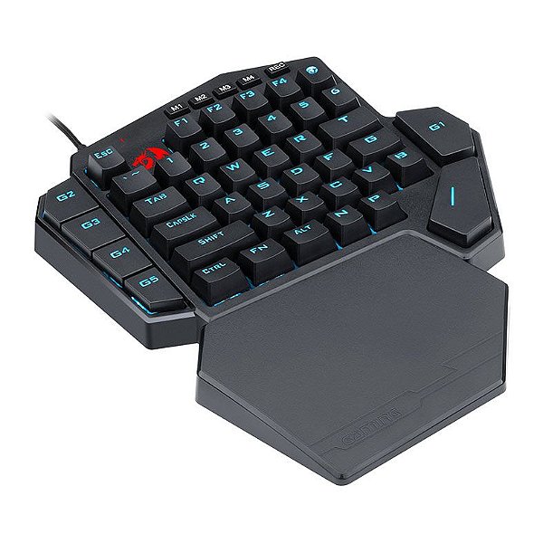 Teclado Mecanico Gamer Redragon Ditix One-Handed, RGB, Switch Azul, Preto, K601-RGB