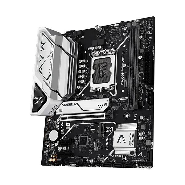 Placa Mãe ASUS B760M-AYW WIFI II, Intel LGA 1700, mATX, DDR5, Wi-fi 6, Bluetooth, Preto - 90MB1MH0-M0EAY0