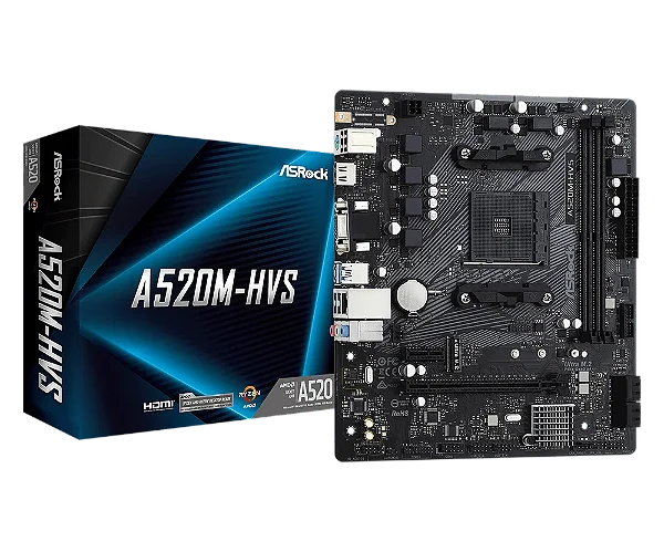 Placa Mãe ASrock CHIPSET AMD A520M-HVS SOCKET AM4
