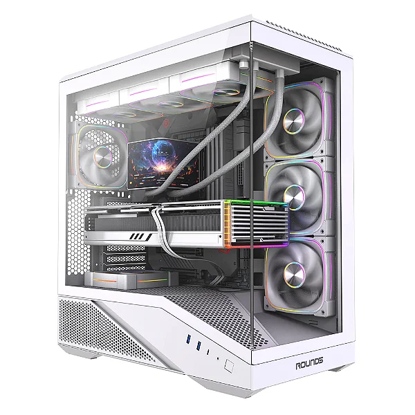 GABINETE ROUND5 ICEBOX WHITE COM 4 FANS ARGB