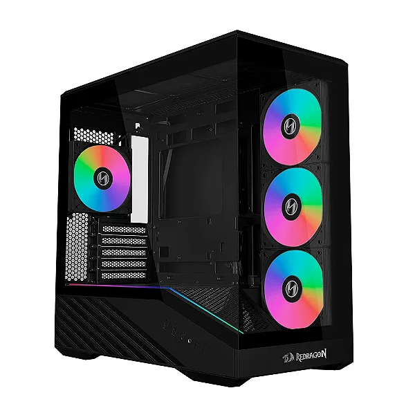 Gabinete Gamer Redragon V100r Mini Atx Com 4 Fans ARGB Preto