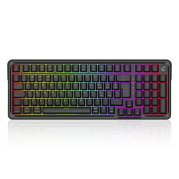 Teclado Mecanico Gamer Eisa Pro RGB Wireless Switch Manbo Redragon Preto K686-RGB-pro