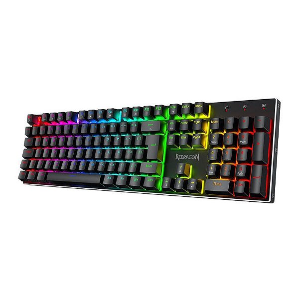 Teclado Magnético Gamer Redragon Dharma Preto RGB Full Size 8K Rapid Trigger SOCD Case em Alumínio K556RGB-M