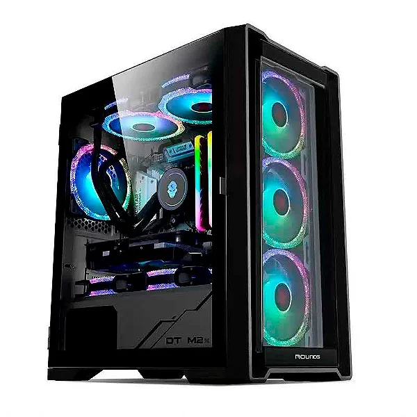 GABINETE GAMER ROUND5 ASTRA BLACK (M-ATX / LATERAL VIDRO / SEM FAN)