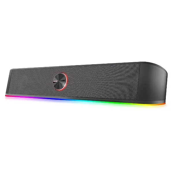 Soundbar Gamer Redragon Adiemus, 6W RMS, RGB, USB, 150Hz/20KHz, Botão Touch, Preto - GS560