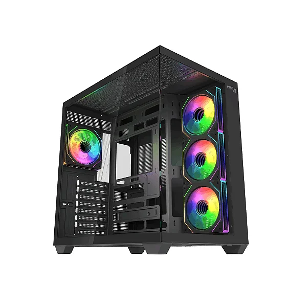 GABINETE NEXUS GAMER TITANIUM COM 4 FANS ARGB PRETO