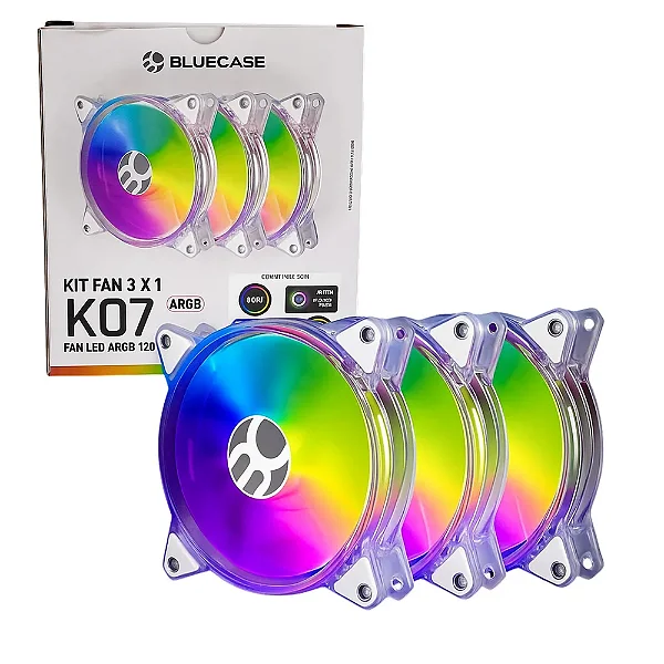 KIT FAN 3 UNIDADES K07 BLUECASE BRANCO