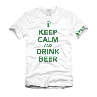 Camiseta Keep Calm and Drink Beer (Branca)
