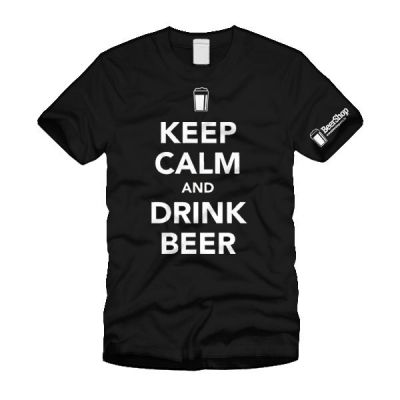 Camiseta Keep Calm and Drink Beer (Preta)