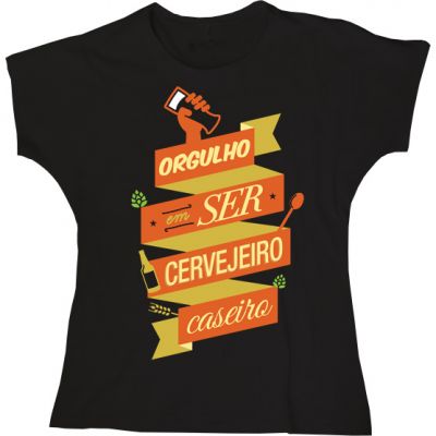 Camiseta Acerva Cervejeiro Caseiro Feminina (Preta)