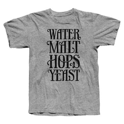Camiseta Water Malt Hops Yeast (Cinza)